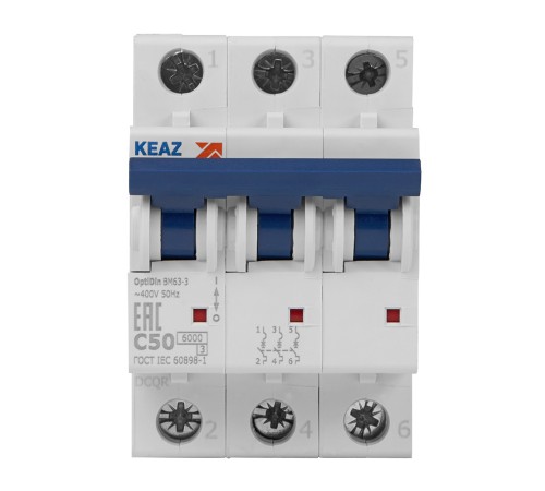 Выключатель автоматический OptiDin BM63-3C50-УХЛ3 (Новый) | 260800 | КЭАЗ