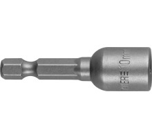 STAYER Бита "PROFI" с торцовой головкой, "Нат-драйвер", магнитная, тип хвостовика - E 1/4", длина 48 мм, 10мм, 1шт [26390-10]