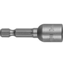 STAYER Бита "PROFI" с торцовой головкой, "Нат-драйвер", магнитная, тип хвостовика - E 1/4", длина 48 мм, 10мм, 1шт [26390-10]