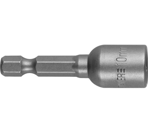 STAYER Бита "PROFI" с торцовой головкой, "Нат-драйвер", магнитная, тип хвостовика - E 1/4", длина 48 мм, 10мм, 1шт [26390-10]