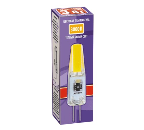 Лампа светодиодная LED 3Вт G4 теплый COB