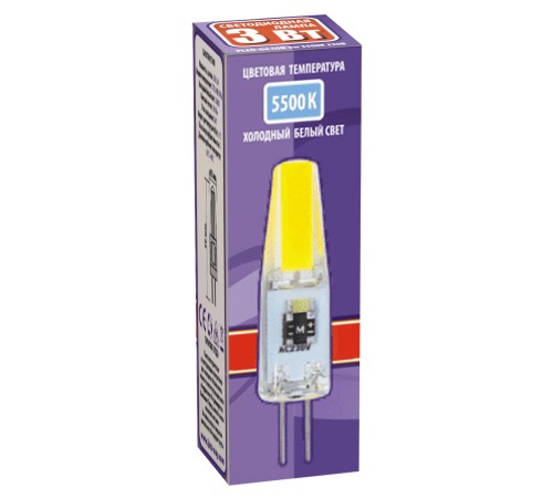 Лампа светодиодная LED 3Вт G4 холодныйCOB