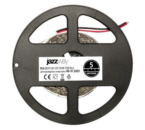 Лента светодиодная LEDx120/м 1м 10Вт/м 12В теплый белый IP20 (5м)