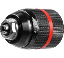 Патрон ударный цельнометаллический быстрозажимной ЗУБР "ПРОФИ" 13 мм, посадочная резьба 1/2", с фиксатором зажима сверла Д 2,0-13мм [29072-13-1/2_z02]