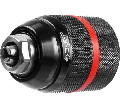 Патрон ударный цельнометаллический быстрозажимной ЗУБР "ПРОФИ" 13 мм, посадочная резьба 1/2", с фиксатором зажима сверла Д 2,0-13мм [29072-13-1/2_z02]