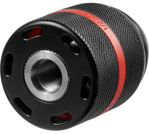 Патрон ударный цельнометаллический быстрозажимной ЗУБР "ПРОФИ" 13 мм, посадочная резьба 1/2", с фиксатором зажима сверла Д 2,0-13мм [29072-13-1/2_z02]