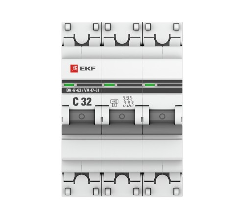 EKF mcb4763-3-32C-pro Автоматический выключатель 3P 32А (C) 4,5kA ВА 47-63 EKF PROxima EKF mcb4763-3-32C-pro Автоматический выключатель 3P 32А (C) 4,5kA ВА 47-63 EKF PROxima