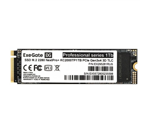 Exegate EX295281RUS Накопитель SSD M.2 2280 1Tb ExeGate NextPro+ KC2000TP1TB (PCIe Gen3x4, NVMe, 22x80mm, 3D TLC) Exegate EX295281RUS Накопитель SSD M.2 2280 1Tb ExeGate NextPro+ KC2000TP1TB (PCIe Gen3x4, NVMe, 22x80mm, 3D TLC)