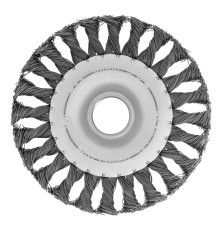 Щетка MATRIX для УШМ 125 мм, посадка 22,2 мм, плоская, крученая металлическая проволока// 74632