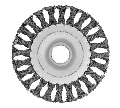Щетка MATRIX для УШМ 125 мм, посадка 22,2 мм, плоская, крученая металлическая проволока// 74632