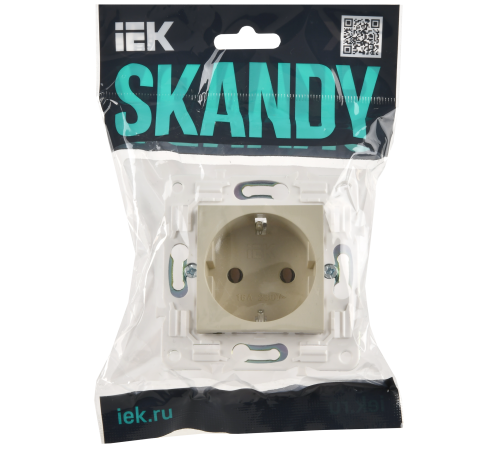 SKANDY Розетка с заземлением без защитных шторок 16А SK-R05B бежевый IEK