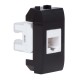 Компьютерная розетка RJ45 кат.5e, Brava, черная, 1 мод DKC 77654N