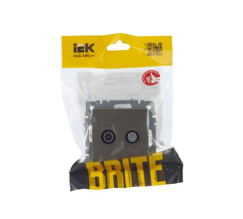 IEK BR-AF20-O-K37 BRITE Роз. двойная TV+SAT РТВ/РСп12-БрШ шамп.