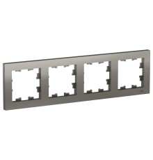 Systeme electric ATN000904 ATLASDESIGN 4-постовая РАМКА, универсальная, СТАЛЬ