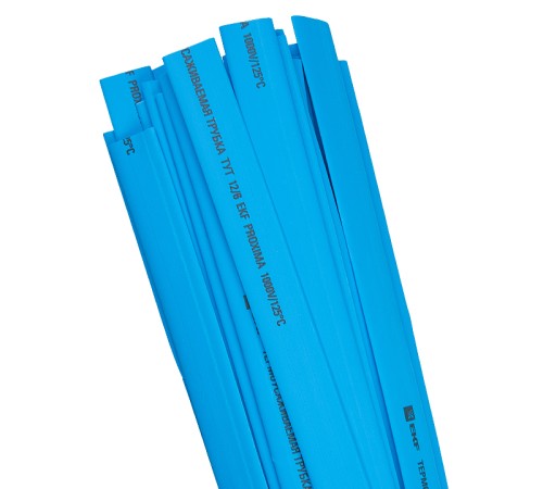 Трубка термоусаживаемая ТУТ нг 12/6 синяя в отрезках по 1м PROxima