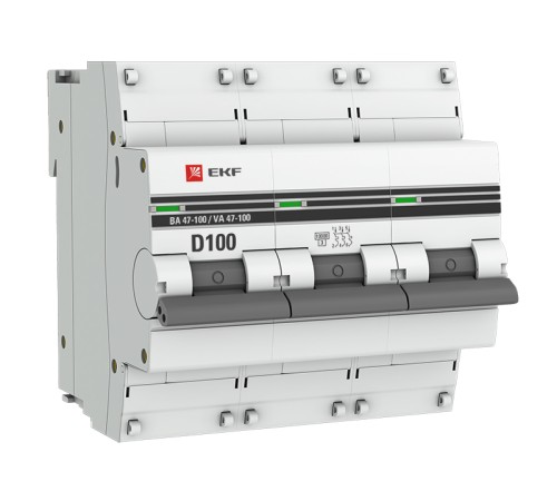 EKF mcb47100-3-100D-pro Автоматический выключатель 3P 100А (D) 10kA ВА 47-100 EKF PROxima EKF mcb47100-3-100D-pro Автоматический выключатель 3P 100А (D) 10kA ВА 47-100 EKF PROxima