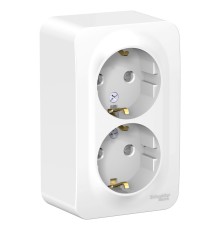 Systeme electric BLNRA011201 BLANCA О/У РОЗЕТКА двойная с заземлением со шторками, 16А, 250В, БЕЛЫЙ