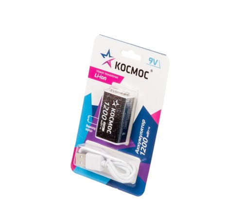 Аккумулятор крона Li-ion 9V 1000мАч 1 шт на блистере