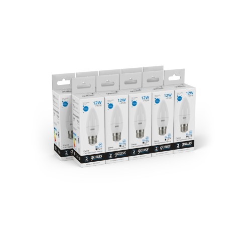 Лампа Gauss Elementary Свеча 12W 950lm 6500K E27 LED 1/10/100 Лампа Gauss Elementary Свеча 12W 950lm 6500K E27 LED 1/10/100