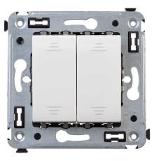 Выключатель двухклавишный в стену, "Avanti", "Белое облако" DKC 4400104