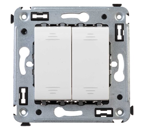 Выключатель двухклавишный в стену, "Avanti", "Белое облако" DKC 4400104