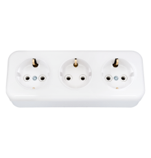 Беларусь Розетка тройная наружная с заземлением