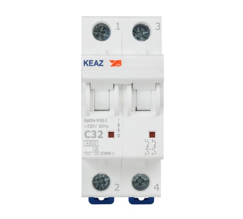Выключатель автоматический модульный OptiDin BM63-2C32-4.5-УХЛ3 КЭАЗ 326806