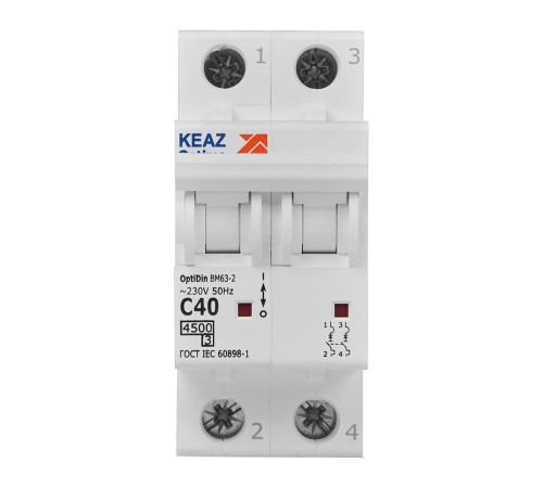 Выключатель автоматический модульный OptiDin BM63-2C40-4.5-УХЛ3 КЭАЗ 326807