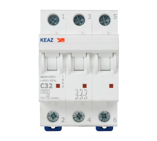 Выключатель автоматический модульный OptiDin BM63-3C32-4.5-УХЛ3 КЭАЗ 326815