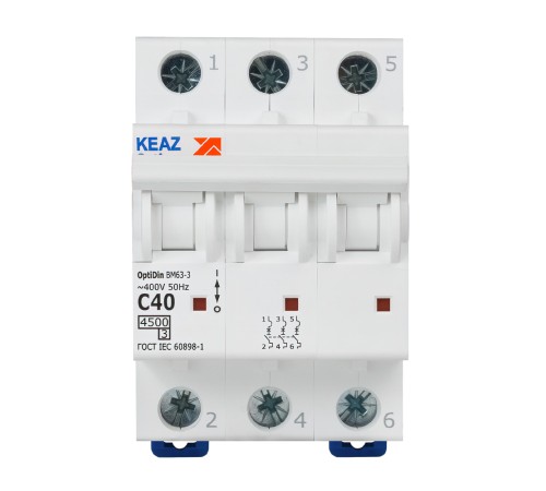 Выключатель автоматический модульный OptiDin BM63-3C40-4.5-УХЛ3 КЭАЗ 326816