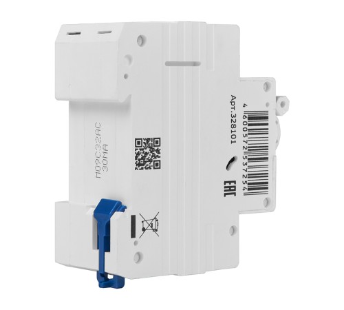 Выключатель автоматический дифференциального тока 2п с защитой от сверхтоков OptiDin D63-22C32-AC-У3 C32 30мА 4.5кА КЭАЗ 328101