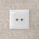 Avanti Компьютерная розетка RJ-45 без шторки в    стену, кат.5е двойная, Белое облако