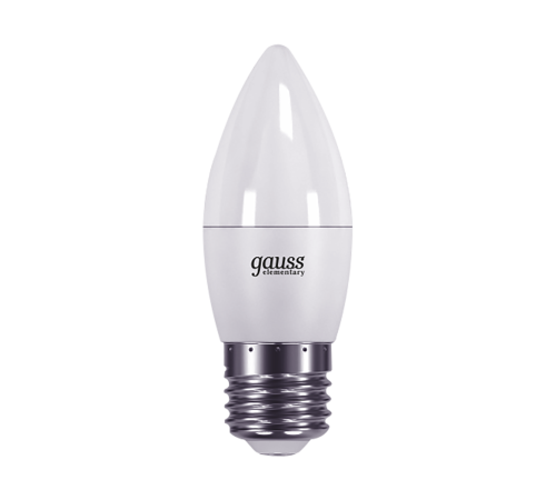 Лампа светодиодная Gauss Elementary 6Вт цок.:E27 свеча 220B 4100K св.свеч.бел.нейт. C37 (упак.:1шт) (33226) Лампа светодиодная Gauss Elementary 6Вт цок.:E27 свеча 220B 4100K св.свеч.бел.нейт. C37 (упак.:1шт) (33226)