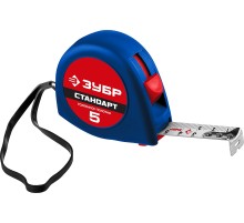 Рулетка ЗУБР "КОМФОРТ", корпус с резиновым напылением, 5мх19мм 34016-5