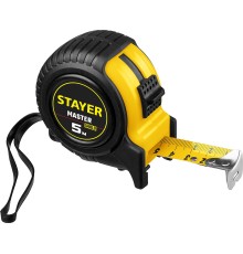 Рулетка Stayer MASTER 5м / 25мм в ударостойком обрезиненном корпусе 34025-05-25