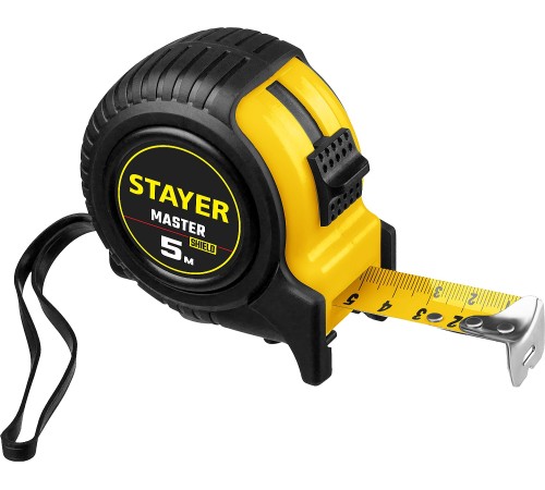Рулетка Stayer MASTER 5м / 25мм в ударостойком обрезиненном корпусе 34025-05-25 Рулетка Stayer MASTER 5м / 25мм в ударостойком обрезиненном корпусе 34025-05-25