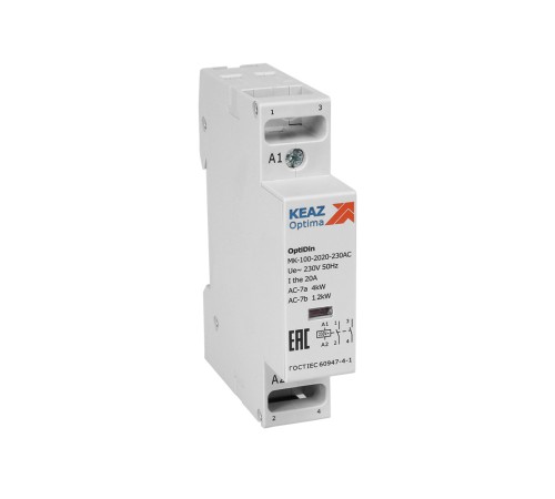 Контактор 230В AC 2НО 20А OptiDin MK-100-2020-230AC Контактор 230В AC 2НО 20А OptiDin MK-100-2020-230AC