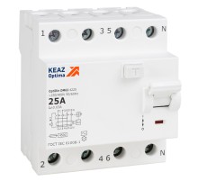 ВДТ без защиты от сверхтоков OptiDin DM63-4225-AC-4,5-УХЛ4 (4P, 25, 30mA)