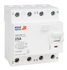 ВДТ без защиты от сверхтоков OptiDin DM63-4225-AC-4,5-УХЛ4 (4P, 25, 30mA)