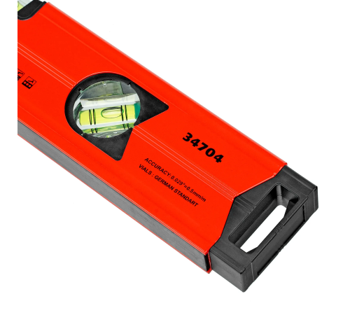 Уровень алюминиевый магнитный, 400 мм, фрезерованный, 3 глазка (1 зеркальный), усиленный