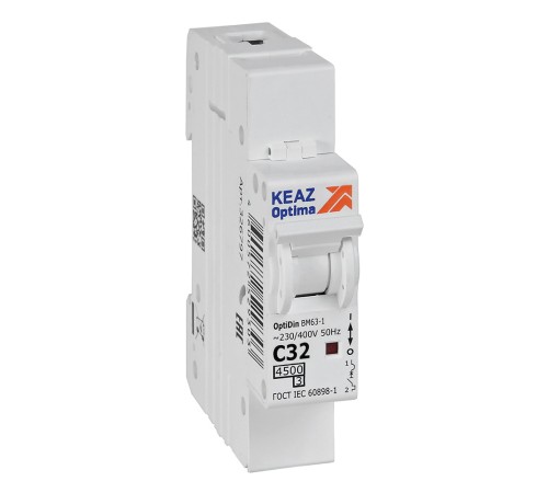 Выключатель автоматический модульный OptiDin BM63-1C32-4.5-УХЛ3 КЭАЗ 326797