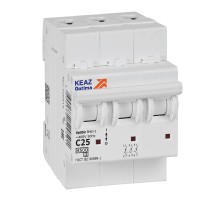 Автоматический выключатель КЭАЗ OptiDin BM63 3P 25А C 4,5кА AC (BM63-3C25-4,5-УХЛ3)