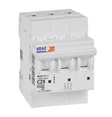 Автоматический выключатель КЭАЗ OptiDin BM63 3P 25А C 4,5кА AC (BM63-3C25-4,5-УХЛ3)