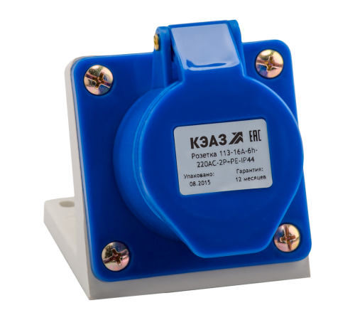 Розетка 123-32А-6h-220AC-2P+PE-IP44