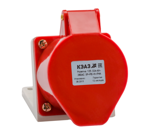Розетка для монтажа на поверхность 125-32А-6h-380AC-3P+PE+N-IP44