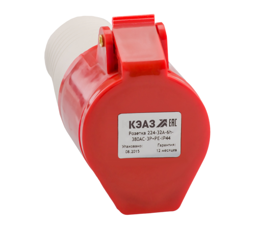 Розетка 214-16А-6h-380AC-3P+PE-IP44