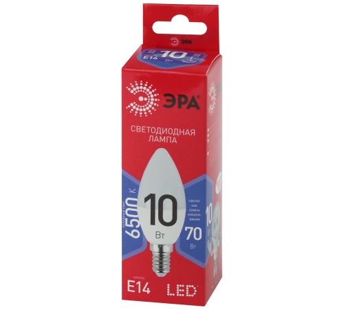 Эра Б0045337 LED B35-10W-865-E14 R (диод, свеча, 10Вт, хол, E14)