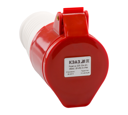 Розетка кабельная 215-16А-6h-380AC-3P+PE+N-IP44