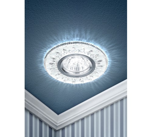 Эра Б0028080 DK LD9 SL/WH Светильник декор со светодиодной подсветкой MR16, прозрачный Эра Б0028080 DK LD9 SL/WH Светильник декор со светодиодной подсветкой MR16, прозрачный