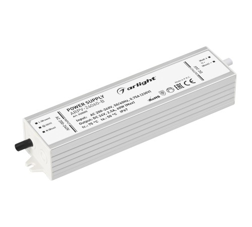 Блок питания ARPV-24060-B (24V, 2.5A, 60W) (ARL, IP67 Металл, 3 года)